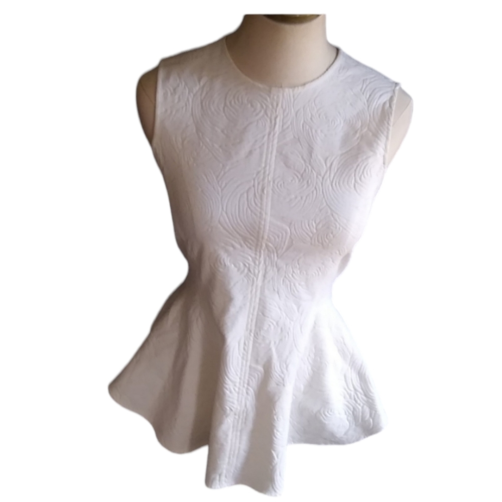 Theory woman's ivory cream peplum top size s